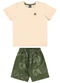 Bee Loop - Conjunto com Camiseta e Bermuda Bege - variação: Bege