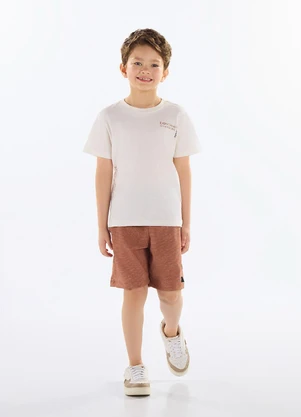 Quimby - Conjunto com Camiseta e Bermuda Bege - QUIMBY
