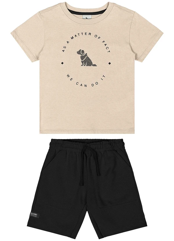 Quimby - Conjunto com Camiseta e Bermuda Bege 3