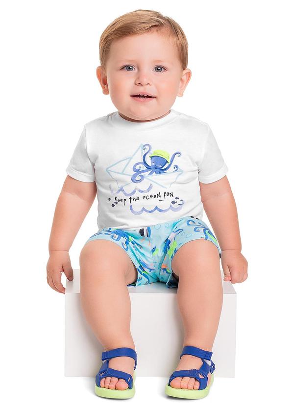 Quimby - Conjunto com Camiseta e Bermuda Branco