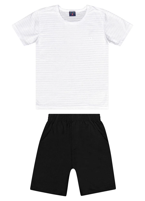 Guloseima - Conjunto com Camiseta e Bermuda Branco