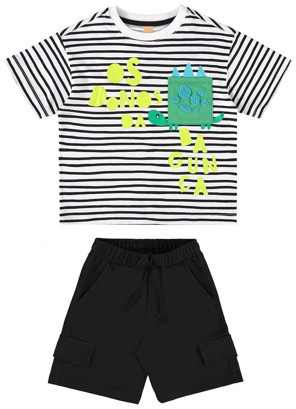 Três e Já - Conjunto com Camiseta e Bermuda Branco 3