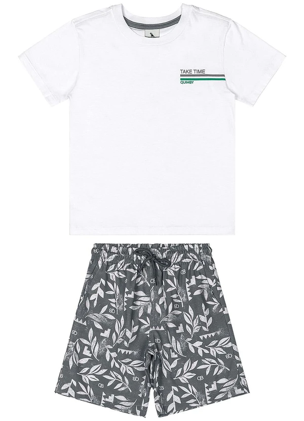 Quimby - Conjunto com Camiseta e Bermuda Branco 2