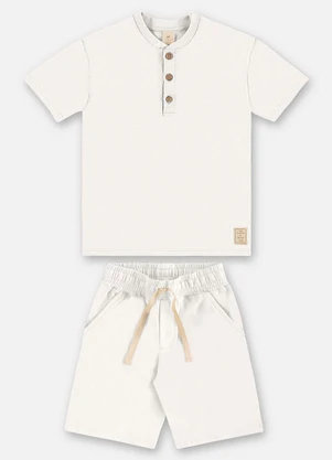 Up Baby - Conjunto com Camiseta e Bermuda Branco - UP BABY