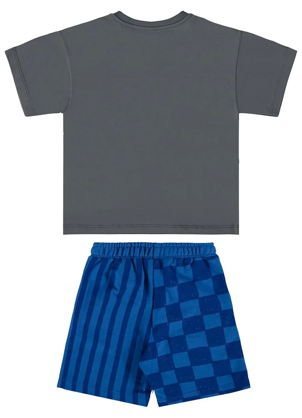 Três e Já - Conjunto com Camiseta e Bermuda Cinza 3
