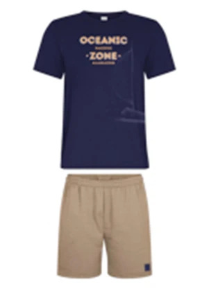 Alakazoo - Conjunto com Camiseta e Bermuda de Moletom Azul - ALAKAZOO