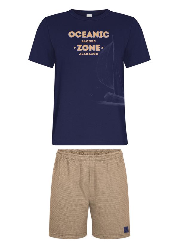 Alakazoo - Conjunto com Camiseta e Bermuda de Moletom Azul