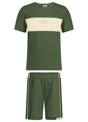 Alakazoo - Conjunto com Camiseta e Bermuda de Moletom Verde - ALAKAZOO
