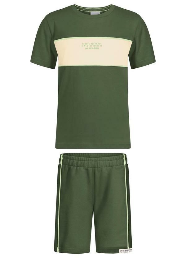 Alakazoo - Conjunto com Camiseta e Bermuda de Moletom Verde