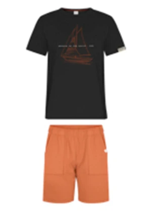 Alakazoo - Conjunto com Camiseta e Bermuda em Moletom Preto - ALAKAZOO