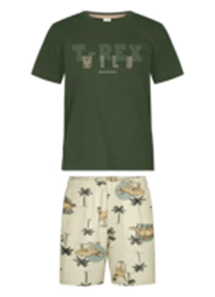 Alakazoo - Conjunto com Camiseta e Bermuda Estampada Bege - ALAKAZOO