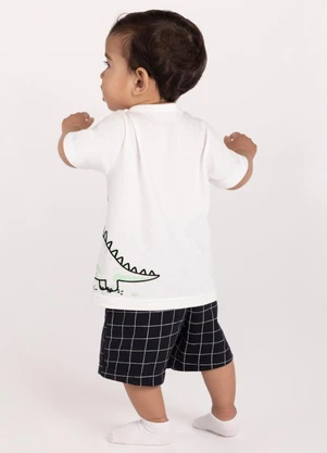 Alakazoo - Conjunto com Camiseta e Bermuda Grid Preto - ALAKAZOO