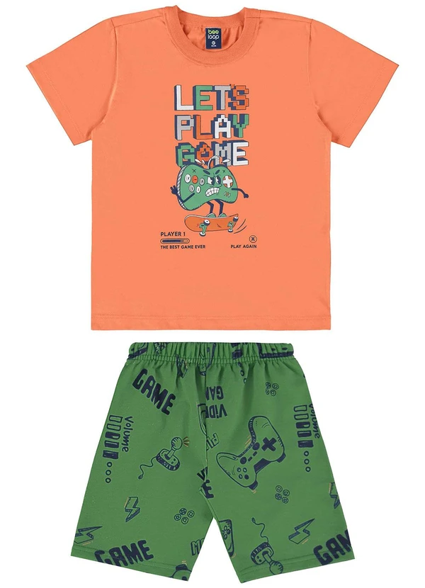 Bee Loop - Conjunto com Camiseta e Bermuda Laranja