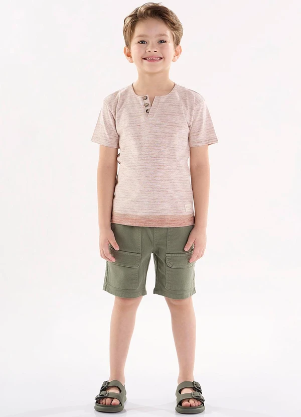 Up Baby - Conjunto com Camiseta e Bermuda Marrom 1