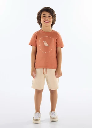 Quimby - Conjunto com Camiseta e Bermuda Marrom - QUIMBY