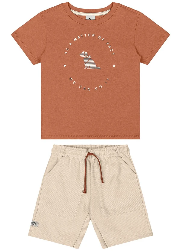 Quimby - Conjunto com Camiseta e Bermuda Marrom 2