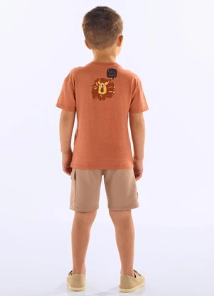 Up Baby - Conjunto com Camiseta e Bermuda Marrom - UP BABY