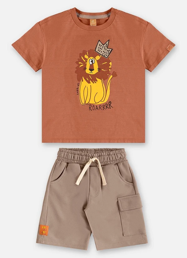 Up Baby - Conjunto com Camiseta e Bermuda Marrom 3