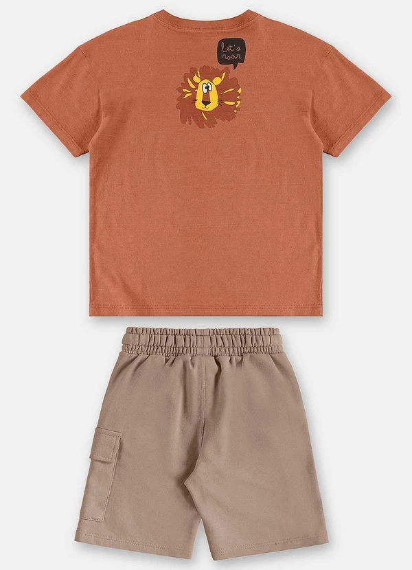 Up Baby - Conjunto com Camiseta e Bermuda Marrom 4