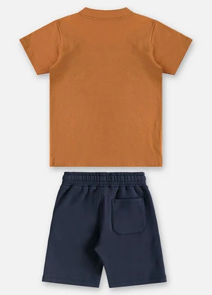 Up Baby - Conjunto com Camiseta e Bermuda Marrom - UP BABY