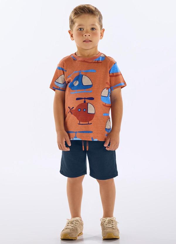 Up Baby - Conjunto com Camiseta e Bermuda Marrom