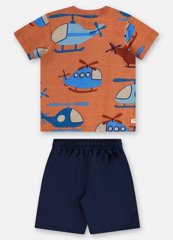 Up Baby - Conjunto com Camiseta e Bermuda Marrom 3