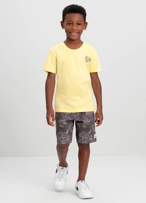 Conjunto com Camiseta e Bermuda Quimby Branco - QUIMBY