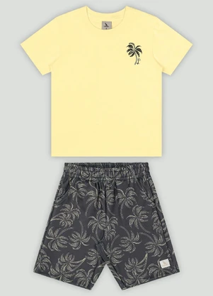 Conjunto com Camiseta e Bermuda Quimby Branco - QUIMBY