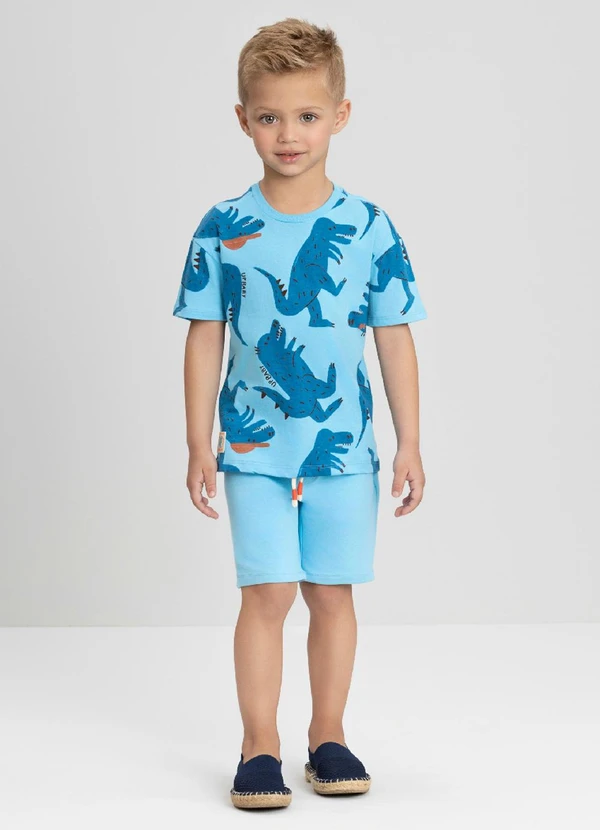 Up Baby - Conjunto com Camiseta e Bermuda Up Baby Azul