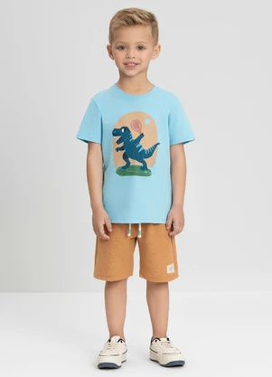 Conjunto com Camiseta e Bermuda Up Baby Azul - UP BABY