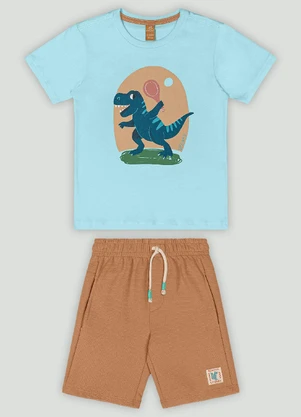 Conjunto com Camiseta e Bermuda Up Baby Azul - UP BABY