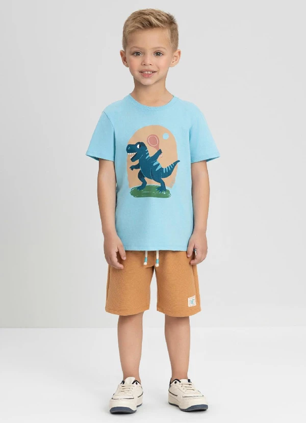 Up Baby - Conjunto com Camiseta e Bermuda Up Baby Azul