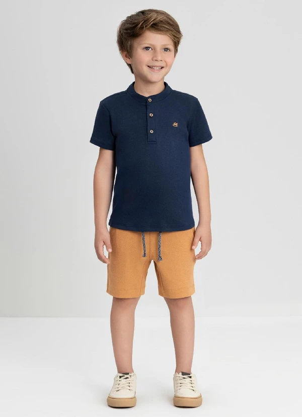 Up Baby - Conjunto com Camiseta e Bermuda Up Baby Azul