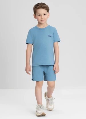 Conjunto com Camiseta e Bermuda Up Baby Azul - UP BABY