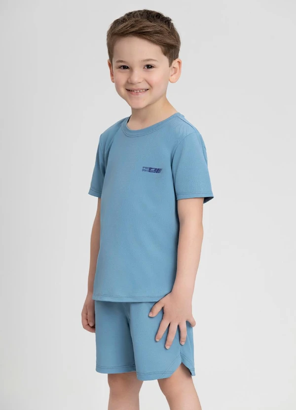 Up Baby - Conjunto com Camiseta e Bermuda Up Baby Azul