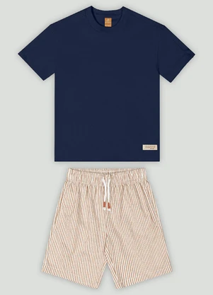 Conjunto com Camiseta e Bermuda Up Baby Azul - UP BABY