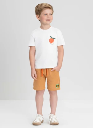Conjunto com Camiseta e Bermuda Up Baby Branco - UP BABY