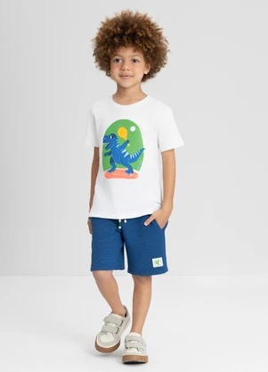 Conjunto com Camiseta e Bermuda Up Baby Branco - UP BABY