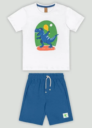 Conjunto com Camiseta e Bermuda Up Baby Branco - UP BABY
