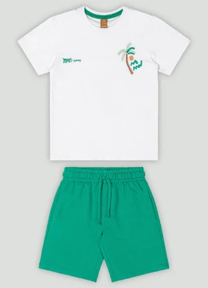 Conjunto com Camiseta e Bermuda Up Baby Branco - UP BABY