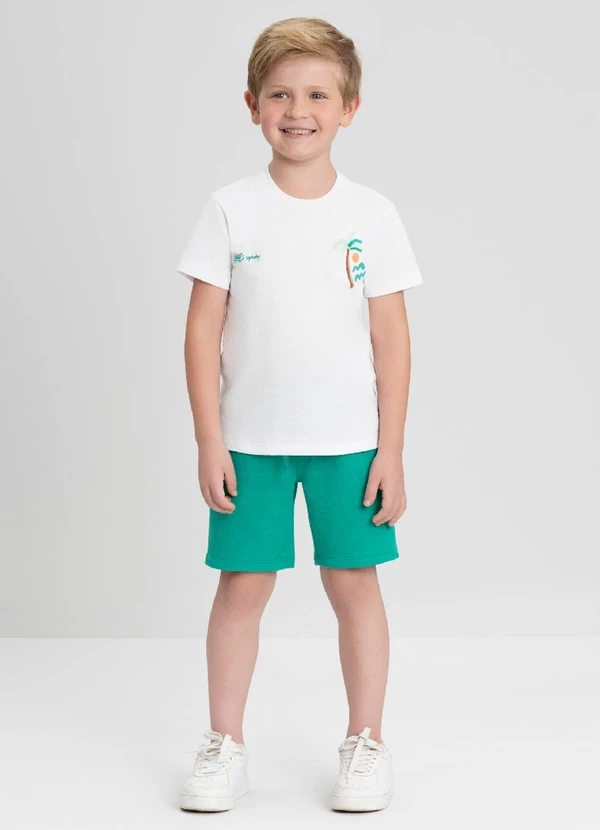 Up Baby - Conjunto com Camiseta e Bermuda Up Baby Branco