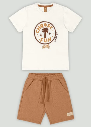 Conjunto com Camiseta e Bermuda Up Baby Branco - UP BABY