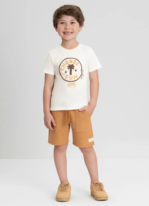 Up Baby - Conjunto com Camiseta e Bermuda Up Baby Branco