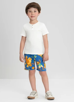 Up Baby - Conjunto com Camiseta e Bermuda Branco - UP BABY