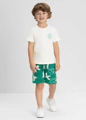 Conjunto com Camiseta e Bermuda Up Baby Branco - UP BABY