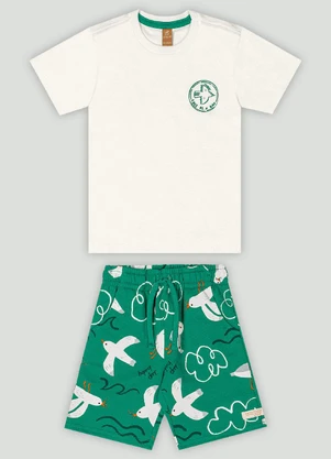 Conjunto com Camiseta e Bermuda Up Baby Branco - UP BABY