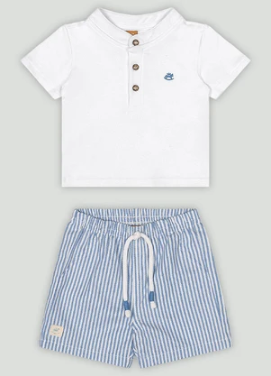 Conjunto com Camiseta e Bermuda Up Baby Branco - UP BABY