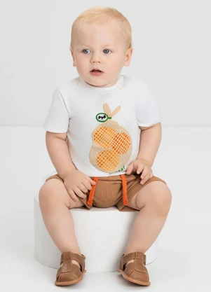 Conjunto com Camiseta e Bermuda Up Baby Branco - UP BABY