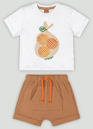 Conjunto com Camiseta e Bermuda Up Baby Branco - UP BABY