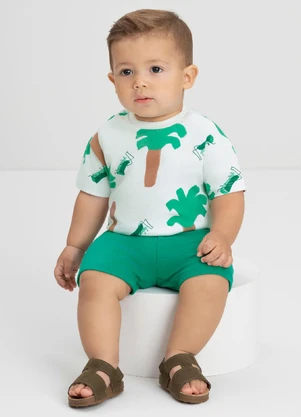 Conjunto com Camiseta e Bermuda Up Baby Branco - UP BABY